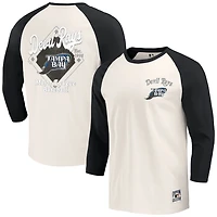Darius Rucker Collection by Fanatics White Tampa Bay Rays Cooperstown Raglan 3 4-Sleeve T-Shirt