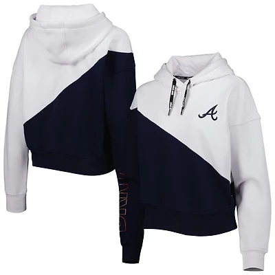 DKNY Sport /White Atlanta Braves Bobbi Colorblock Pullover Hoodie