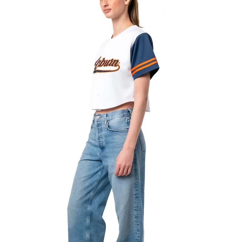Established  Co Auburn Tigers Baseball Jersey Cropped T-Shirt