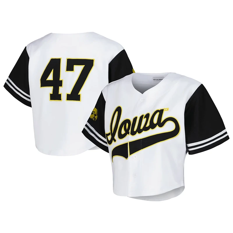 Established  Co Iowa Hawkeyes Baseball Jersey Cropped T-Shirt