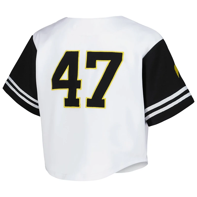 Established  Co Iowa Hawkeyes Baseball Jersey Cropped T-Shirt
