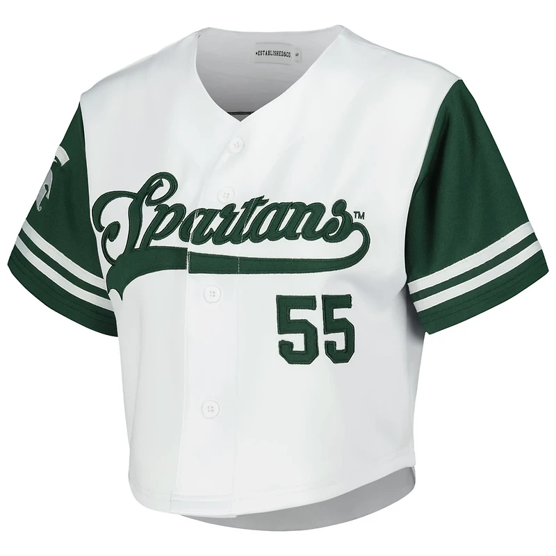 Established  Co Michigan State Spartans Baseball Jersey Cropped T-Shirt