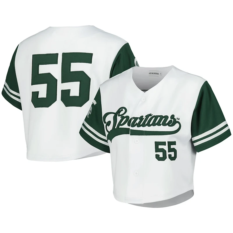 Established  Co Michigan State Spartans Baseball Jersey Cropped T-Shirt