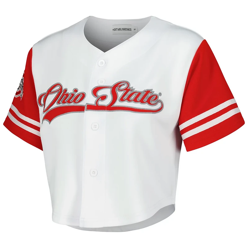 Established  Co Ohio State Buckeyes Baseball Jersey Cropped T-Shirt