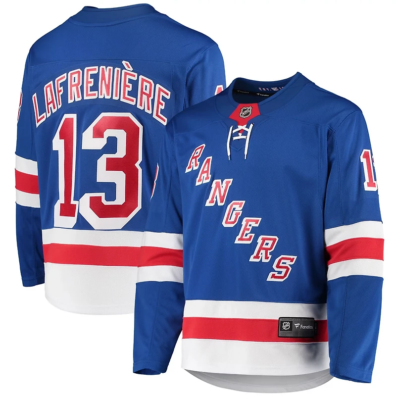 Fanatics Alexis Lafrenire New York Rangers Premier Breakaway Player Jersey