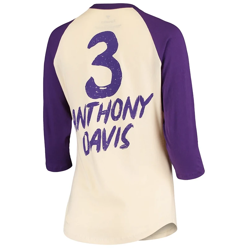 Fanatics Anthony Davis Los Angeles Lakers Raglan 3/4-Sleeve T-Shirt