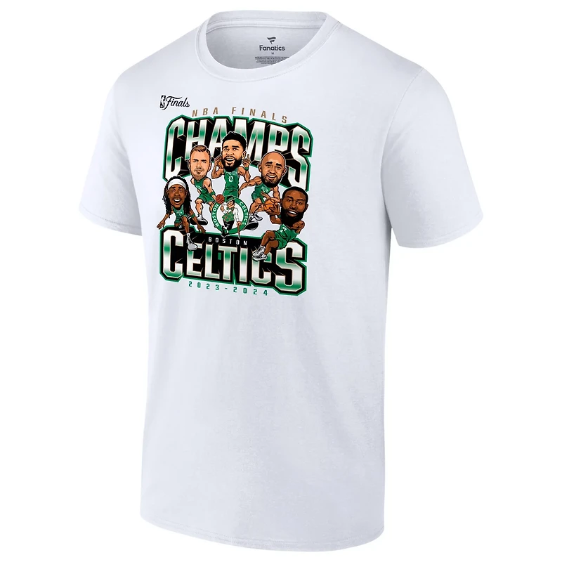 Fanatics Boston Celtics 2024 NBA Finals Champions Pull Up Jumper Caricature T-Shirt