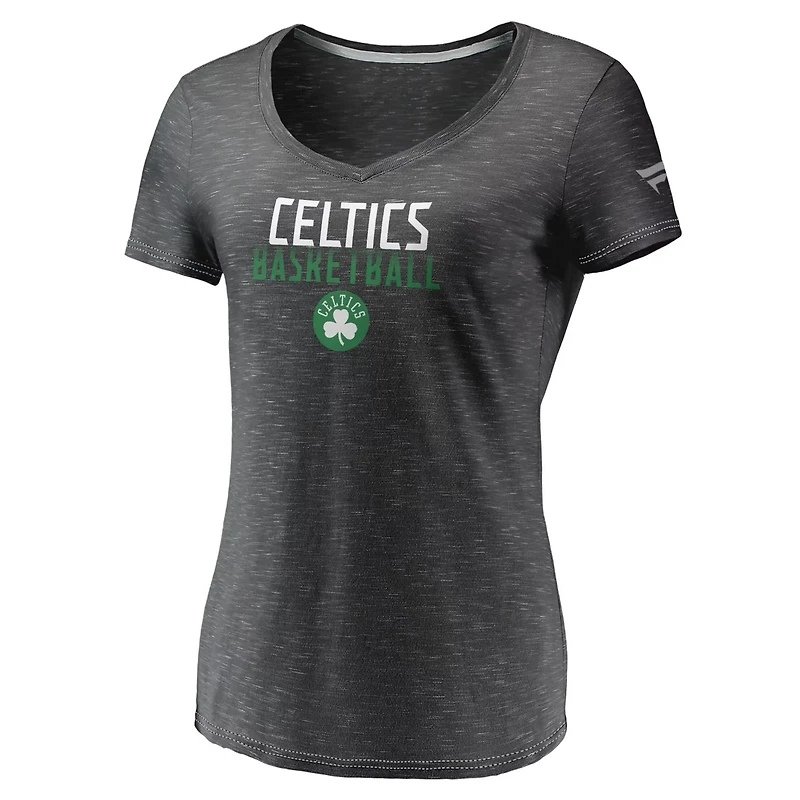 Fanatics Boston Celtics Double-Fade Space-Dye V-Neck T-Shirt