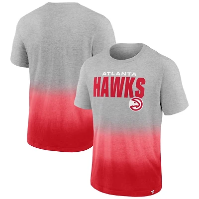 Fanatics Branded Heathered Gray/ Atlanta Hawks Board Crasher Dip-Dye T-Shirt