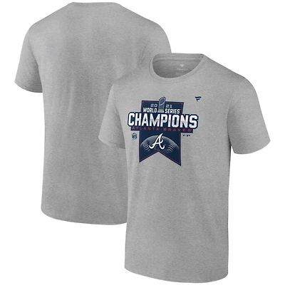 Fanatics Branded Heathered Gray Atlanta Braves 2021 World Series Champions Locker Room Big Tall T-Shirt