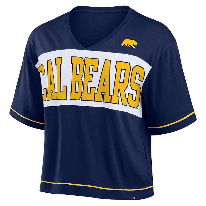 Fanatics Cal Bears Home Team Bold Fashion Modest V-Neck Cropped T-Shirt