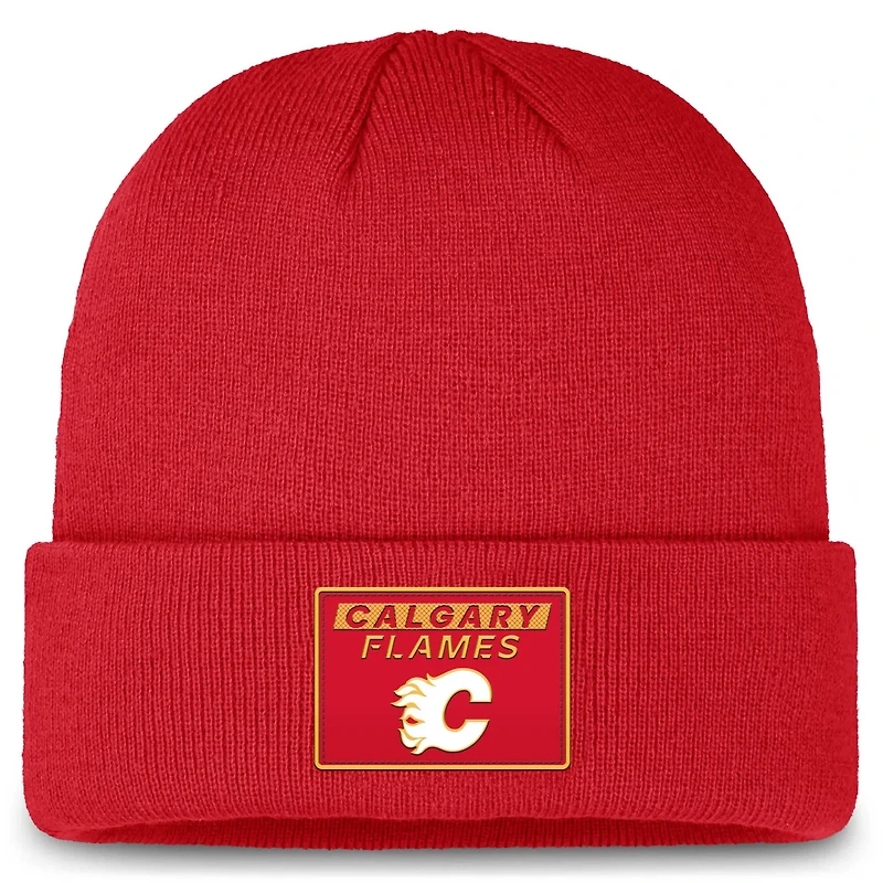 Fanatics Calgary Flames Authentic Pro Cuffed Knit Hat