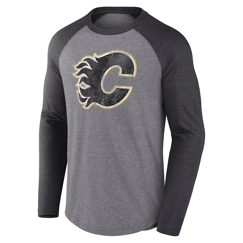 Fanatics Calgary Flames Special Edition Long Sleeve Tri-Blend Raglan T-Shirt