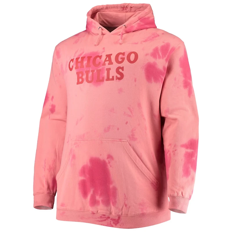 Fanatics Chicago Bulls Big  Tall Wordmark Cloud Dye Pullover Hoodie