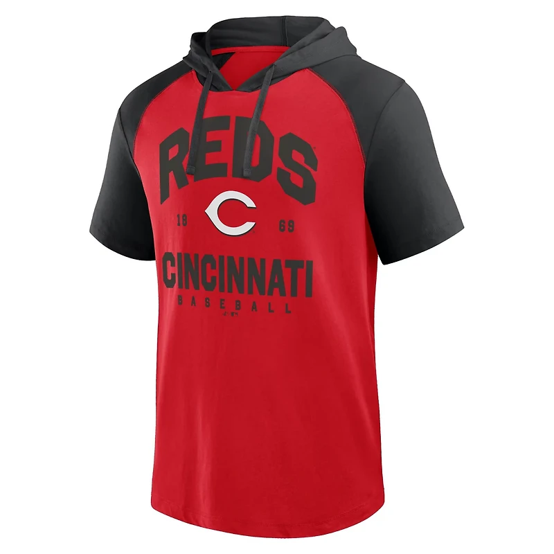 Fanatics Cincinnati s Prime Raglan Short Sleeve Hoodie T-Shirt