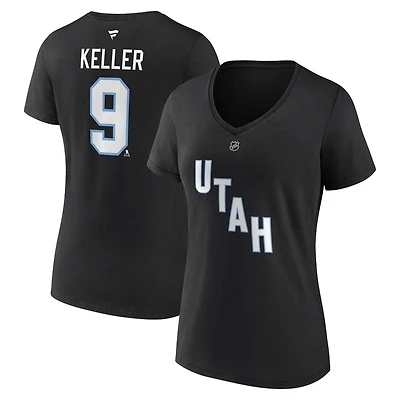 Fanatics Clayton Keller Utah Hockey Club Authentic Stack Name Number V-Neck T-Shirt