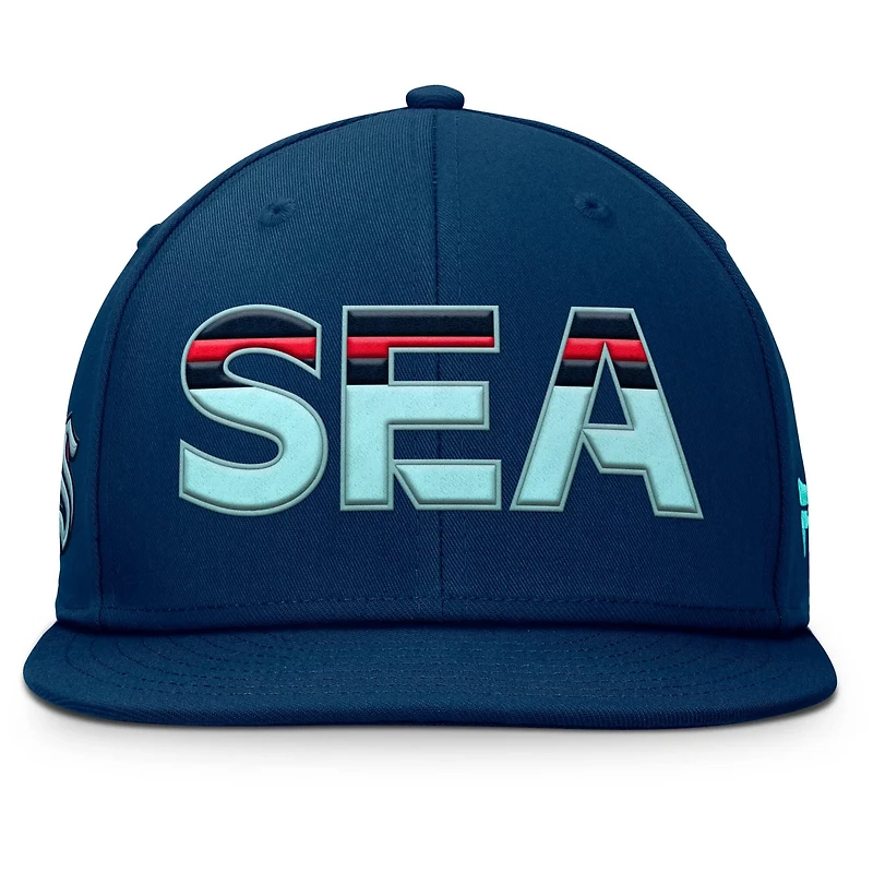 Fanatics Deep Sea Seattle Kraken Authentic Pro Rink Snapback Hat