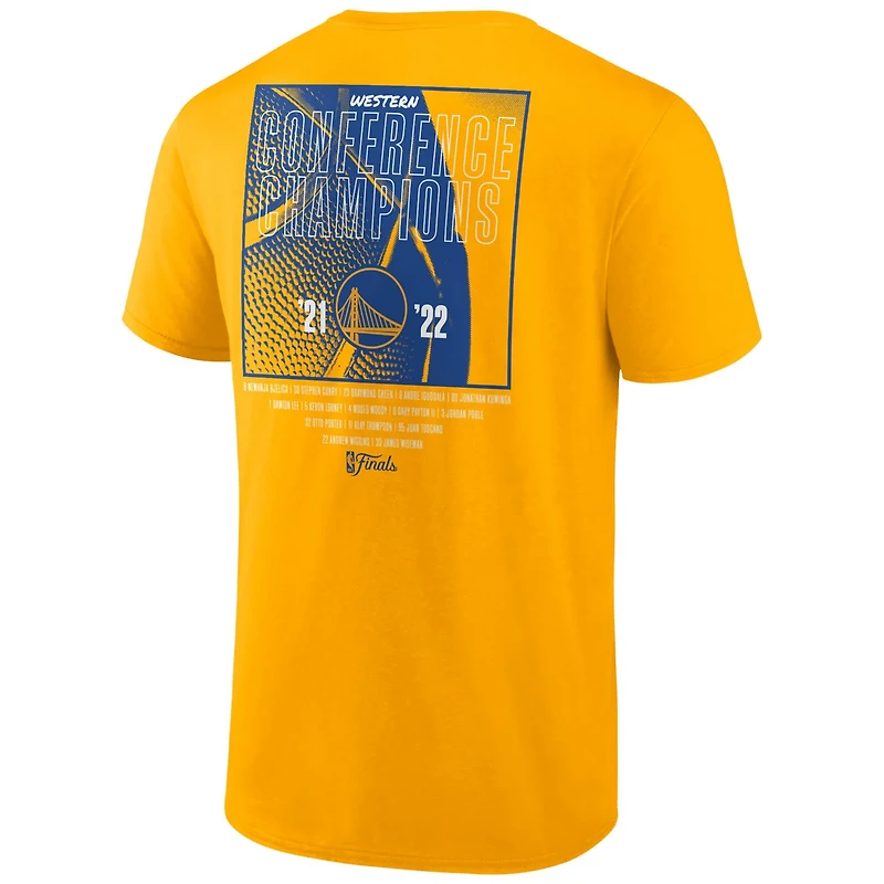 Fanatics en State Warriors 2022 Western Conference Champions Balanced Attack Roster T-Shirt