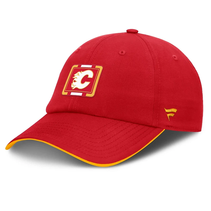 Fanatics Gold Calgary Flames Authentic Pro Ripstop Adjustable Hat