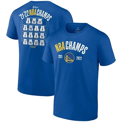 Fanatics Golden State Warriors 2022 NBA Finals Champions Final Buzzer Jersey Roster T-Shirt