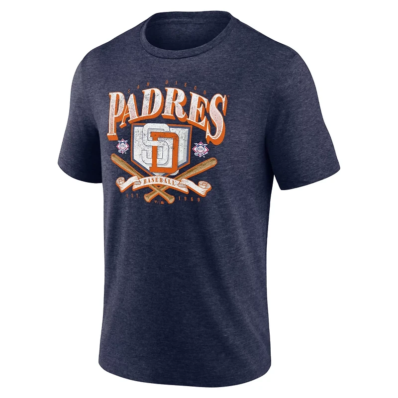 Fanatics Heather San Diego Padres Home Team Tri-Blend T-Shirt