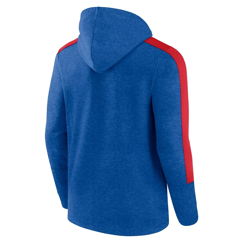 Fanatics Heather Texas Rangers Gains Fleece Full-Zip Hoodie