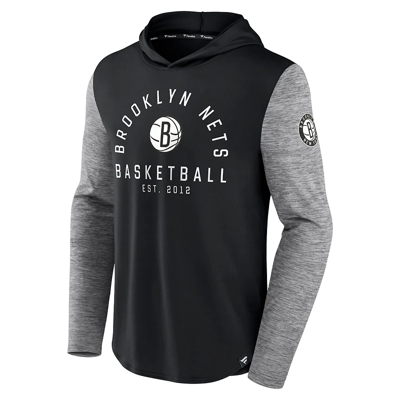 Fanatics /Heathered Charcoal Brooklyn Nets Deep Rotation Performance Pullover Hoodie