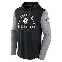 Fanatics /Heathered Charcoal Brooklyn Nets Deep Rotation Performance Pullover Hoodie
