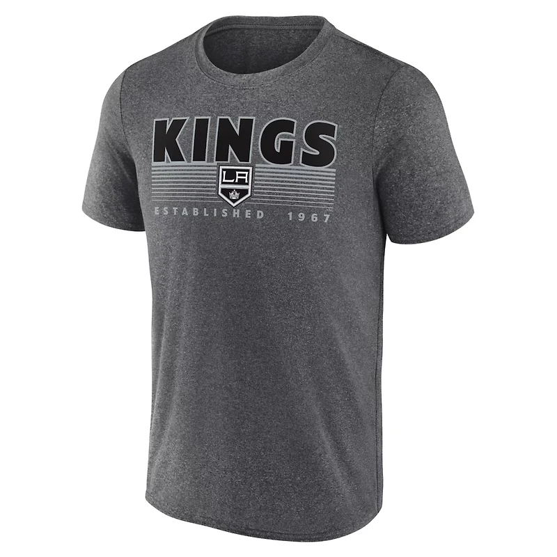 Fanatics Heathered Charcoal Los Angeles Kings Prodigy Performance T-Shirt