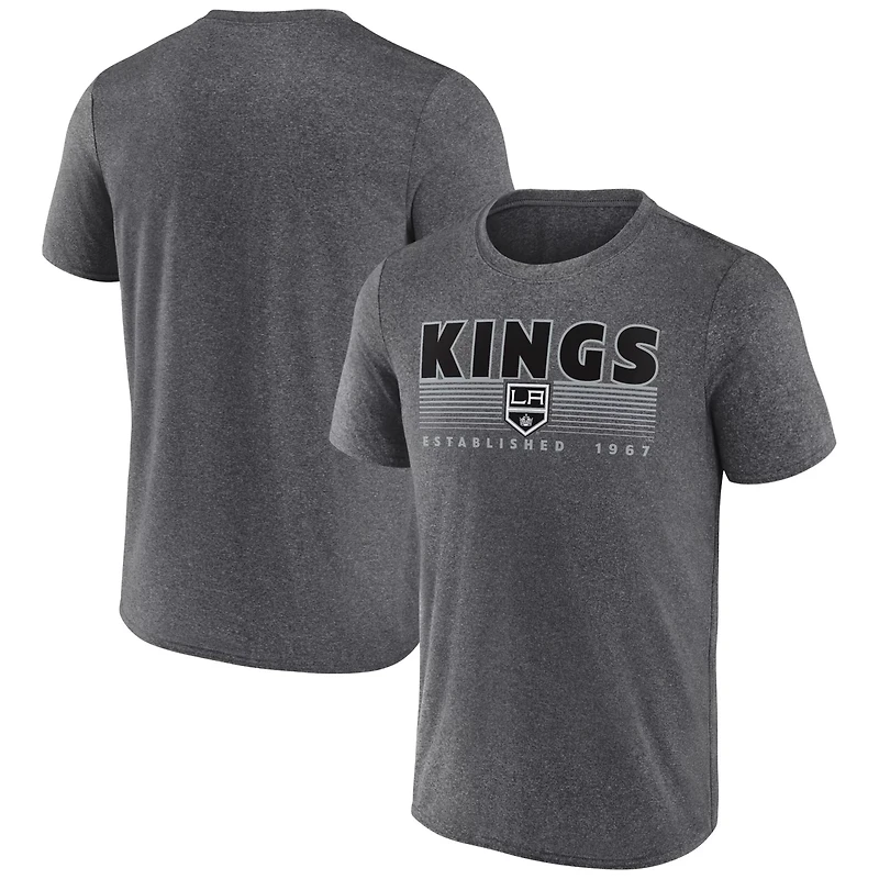 Fanatics Heathered Charcoal Los Angeles Kings Prodigy Performance T-Shirt