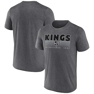 Fanatics Heathered Charcoal Los Angeles Kings Prodigy Performance T-Shirt