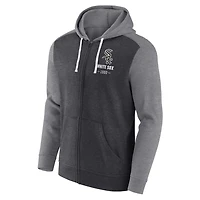 Fanatics Heathered Charcoal/Heathered Gray Chicago Sox Blown Away Full-Zip Hoodie