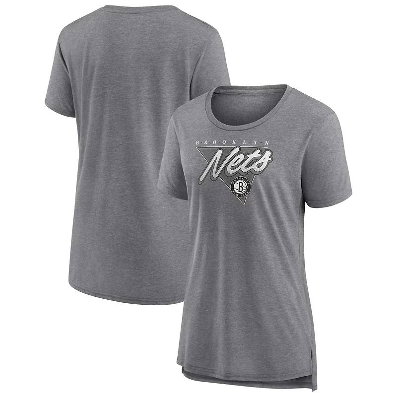 Fanatics Heathered Gray Brooklyn Nets True Classics Tri-Blend T-Shirt