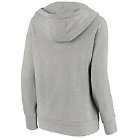 Fanatics Heathered Gray New York Yankees Official Logo Crossover V-Neck Pullover Hoodie