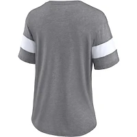 Fanatics Heathered Gray Oklahoma Sooners Arched City Sleeve-Striped Tri-Blend V-Neck T-Shirt