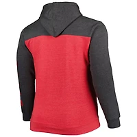 Fanatics Heathered /Heathered Black Chicago Bulls Big  Tall Down and Distance Full-Zip Hoodie