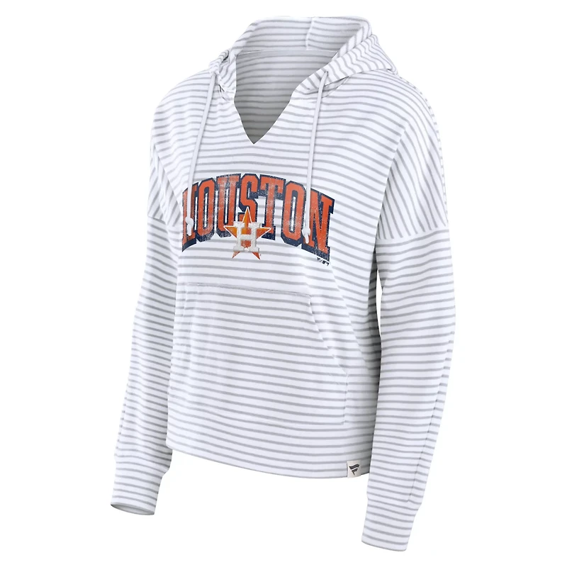 Fanatics Houston Astros Striped Fundamentals Notch Neck Pullover Hoodie