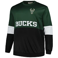 Fanatics Hunter /Black Milwaukee Bucks Big  Tall Split Pullover Sweatshirt