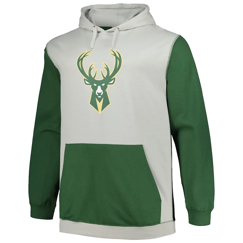 Fanatics Hunter /Silver Milwaukee Bucks Big Tall Primary Arctic Pullover Hoodie