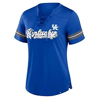 Fanatics Kentucky Wildcats Fundamental Overtime Readiness Athena Lace-Up V-Neck T-Shirt