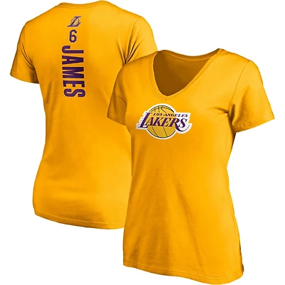 Fanatics LeBron James Los Angeles Lakers Logo Playmaker Name  Number V-Neck T-Shirt