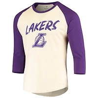 Fanatics LeBron James /Purple Los Angeles Lakers Raglan 3/4 Sleeve T-Shirt