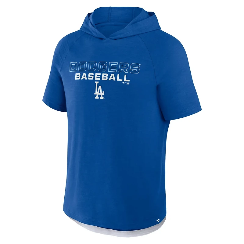 Fanatics Los Angeles Dodgers Clubhouse Optimal Play Raglan Short Sleeve Pullover Hoodie