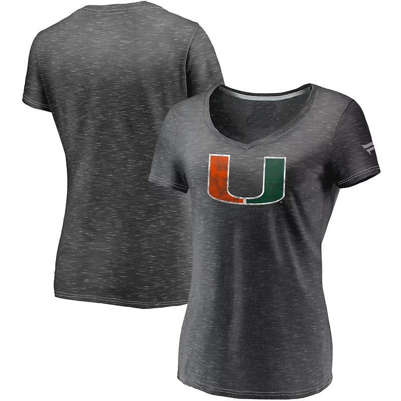 Fanatics Miami Hurricanes Primary Logo Space-Dye V-Neck T-Shirt