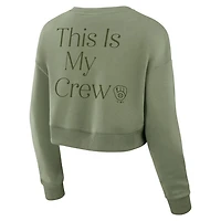 Fanatics Milwaukee Brewers Relax Studio Cropped Pullover Sweatshirt