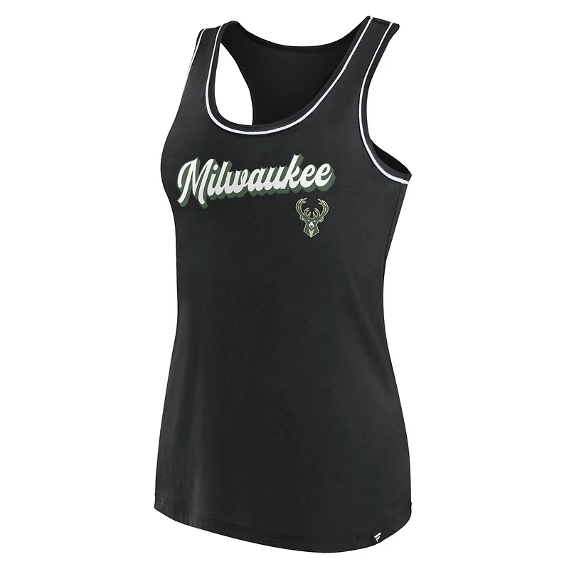 Fanatics Milwaukee Bucks Wordmark Logo Racerback Tank Top