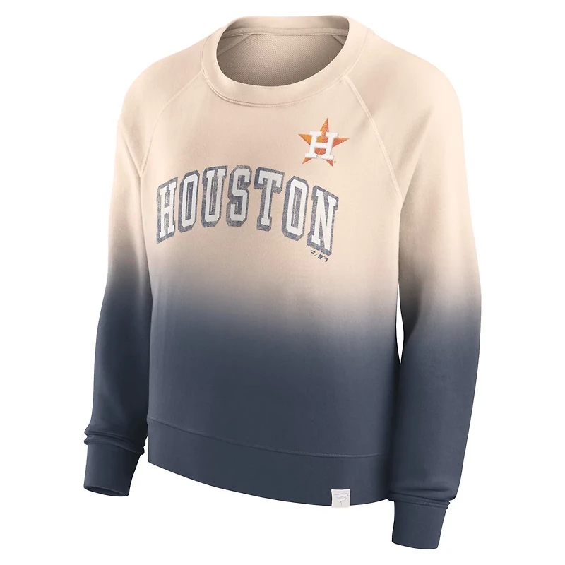 Fanatics Navy Houston Astros Luxe Lounge Arch Raglan Pullover Sweatshirt