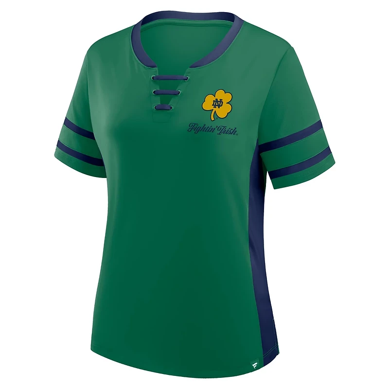 Fanatics Navy Notre Dame Fighting Irish Be Fearless Athena Lace-Up T-Shirt