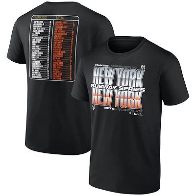 Fanatics New York Yankees vs Mets 2025 Subway Series Roster T-Shirt