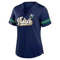 Fanatics Notre Dame Fighting Irish Fundamental Overtime Readiness Athena Lace-Up V-Neck T-Shirt